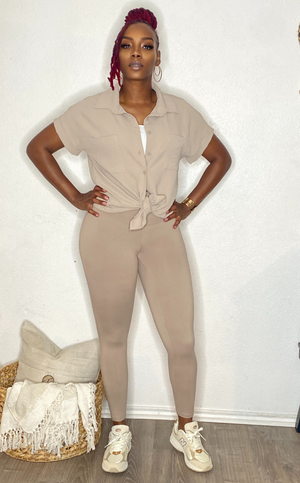 “Melanie” legging set (taupe)