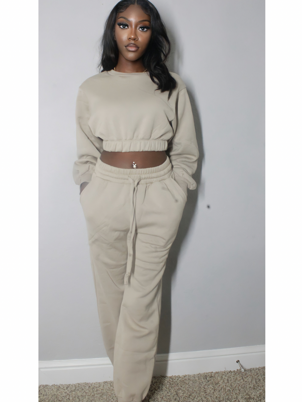 “Crop it” Jogger Sets (ash mocha)