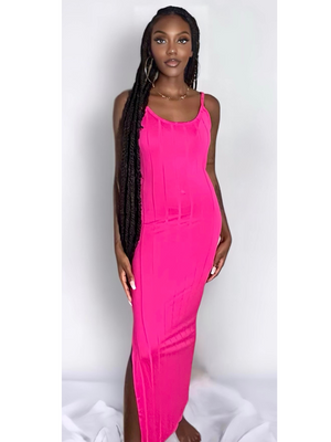 “Jaci” Split Maxi (fuchsia)