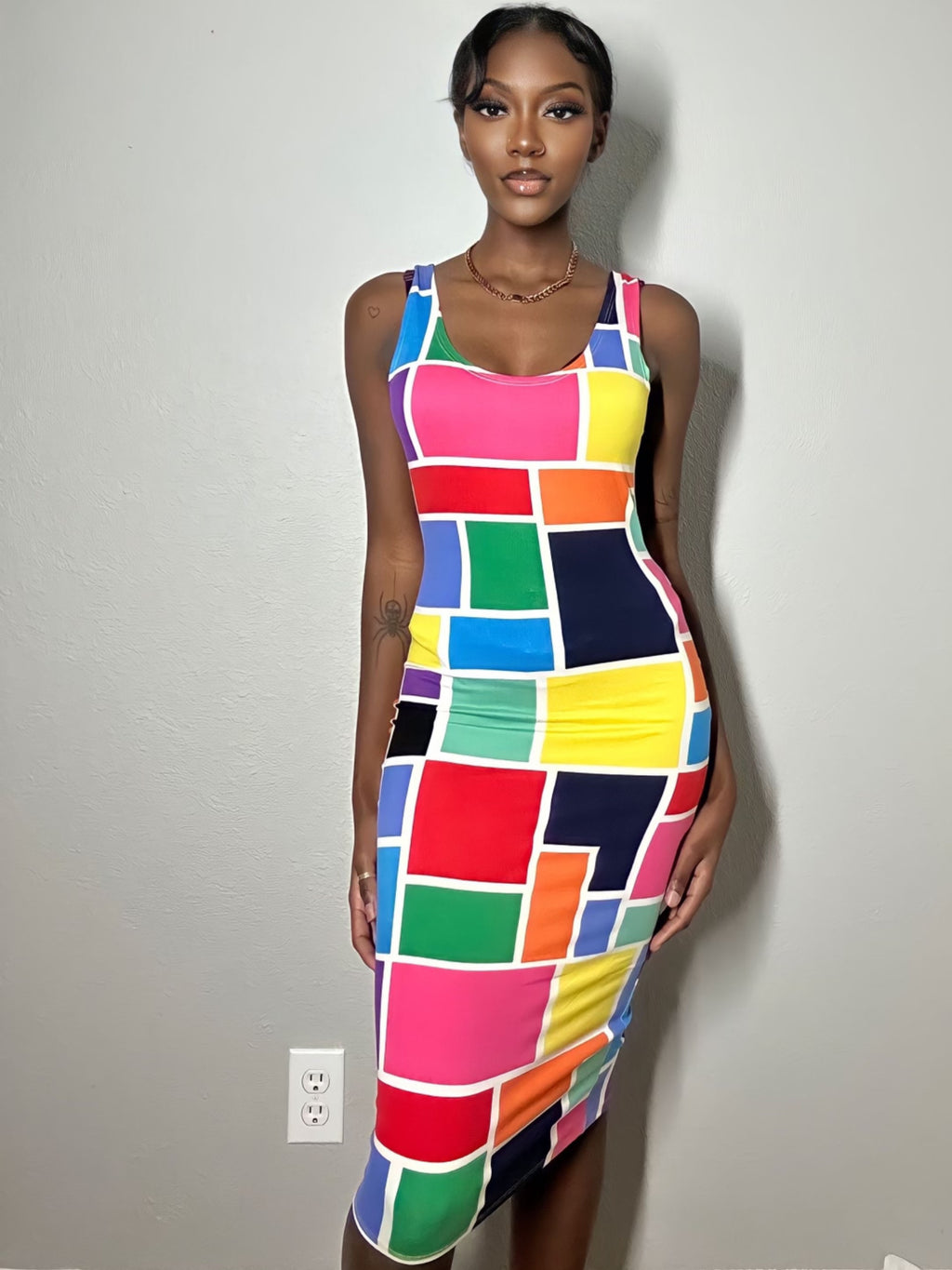 “Square Up” Midi Dress